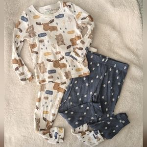 Chick Pea PJ Set. One Long Sleeve Shirt & two pants. Sung Fitting. Size 2T